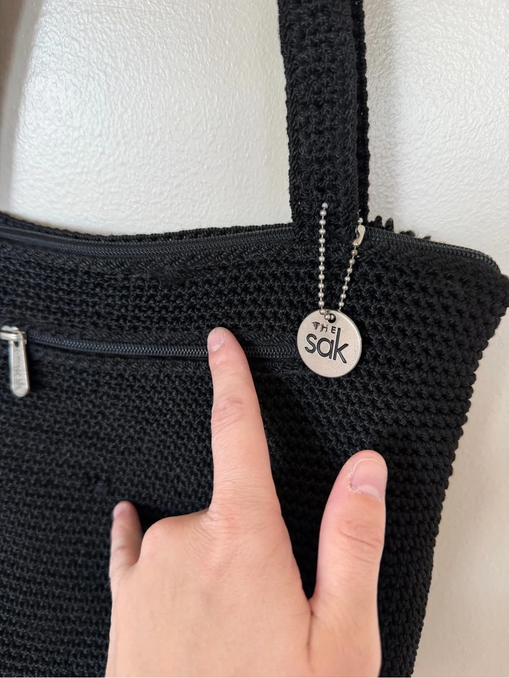 THE SAK Black Knit Shoulder Bag
